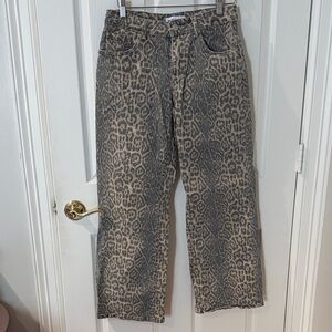 Leopard Print Jeans disclosure wide leg 5/27